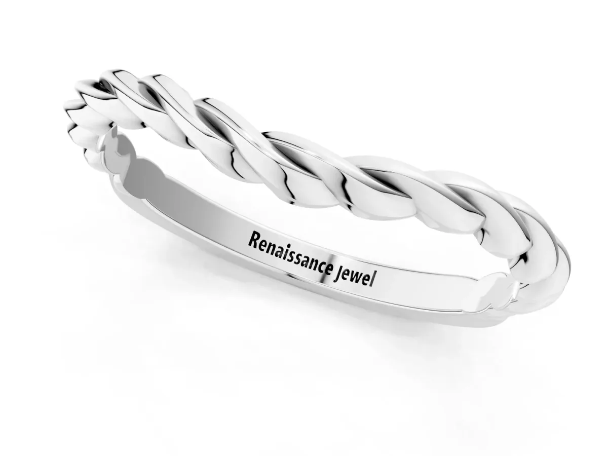 Marquise Diamond Twist Eternity Band with Bezel Setting Platinum