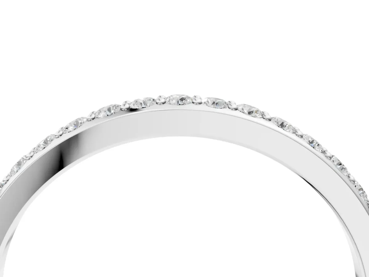 Pavé Round Diamond Eternity Band with Shared Prong Setting Platinum
