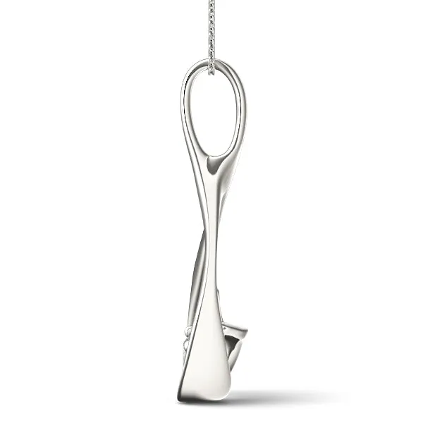 Round Solitaire Bezel Prong Pendant White gold