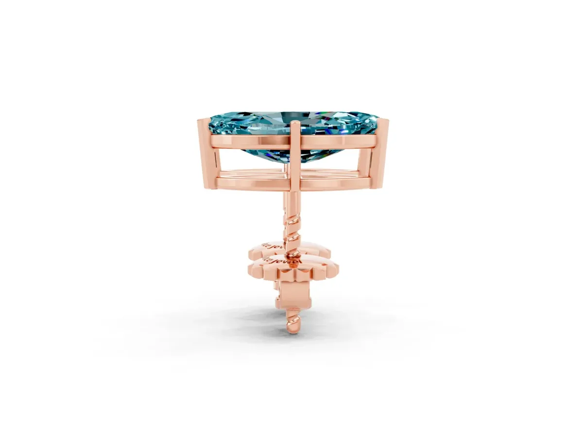 Marquise Cut Blue Topaz Stud Earrings Rose gold