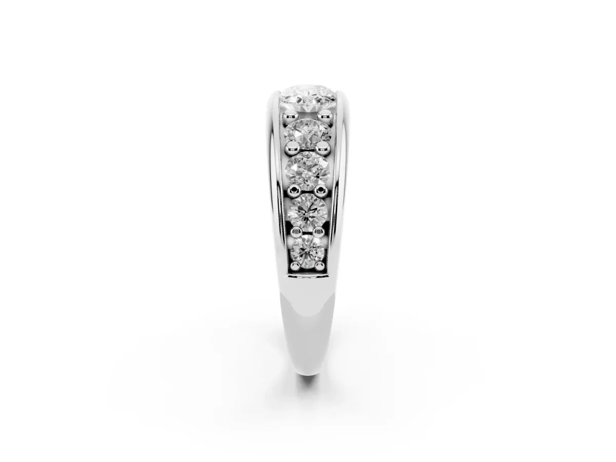 Oval Diamond Mens Ring with Round Diamond Accents Silver