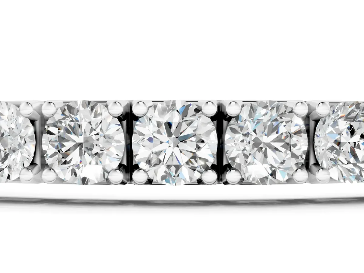 Round Cut Diamond Tennis Bracelet with Box Clasp and Four-Prong Setting Silver