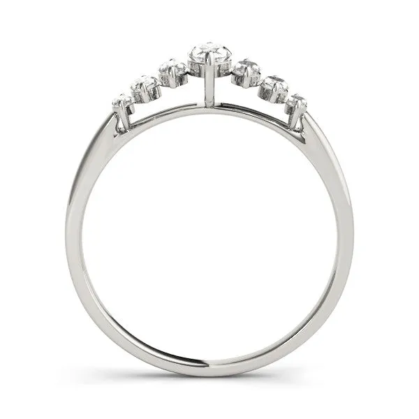 Marquise Diamond Prong Set White Gold Band White gold