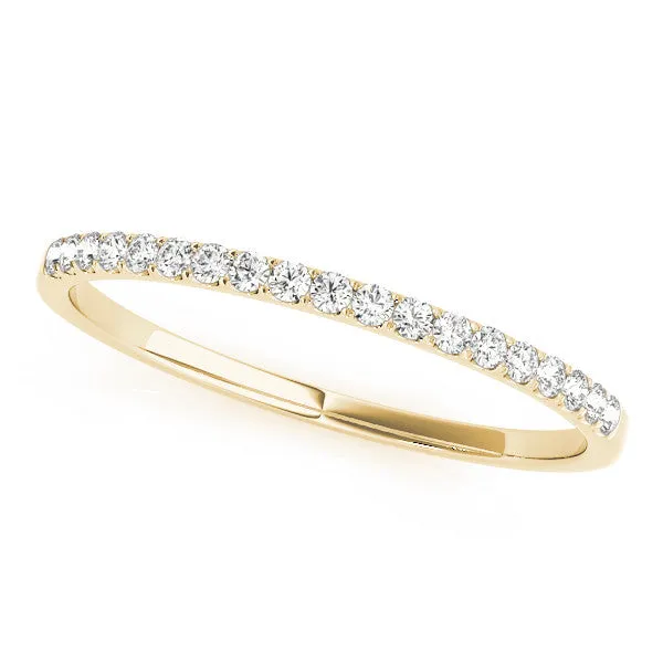 Round Diamond Pavé Set Thin Band Yellow gold