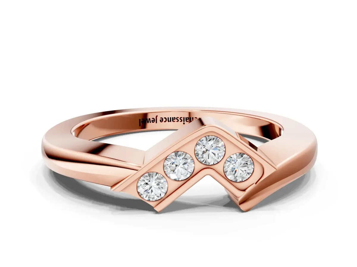 Channel-Set Round Diamond Twist Band Rose gold