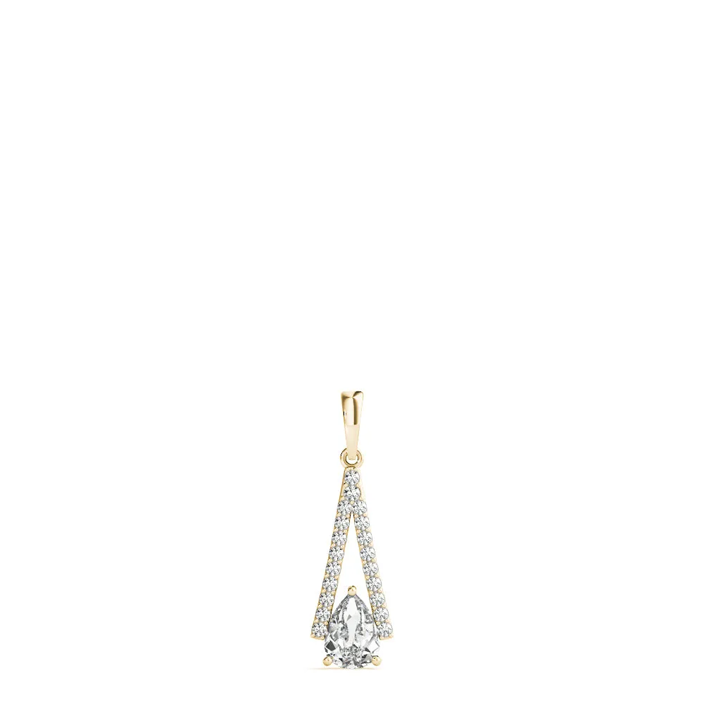 Pavé Marquise Prong Pendant Yellow gold