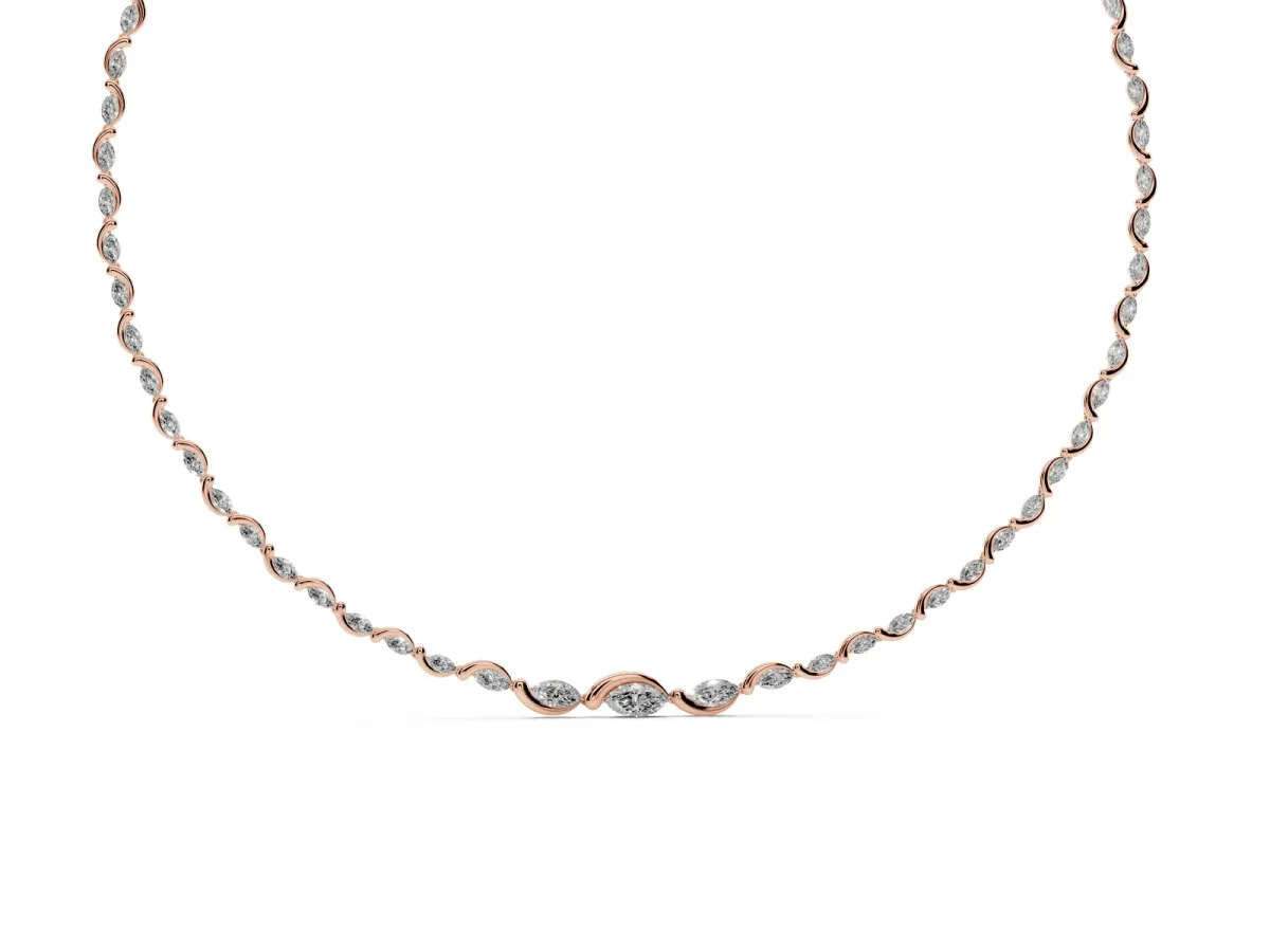 Marquise Diamond Riviera Necklace Rose gold