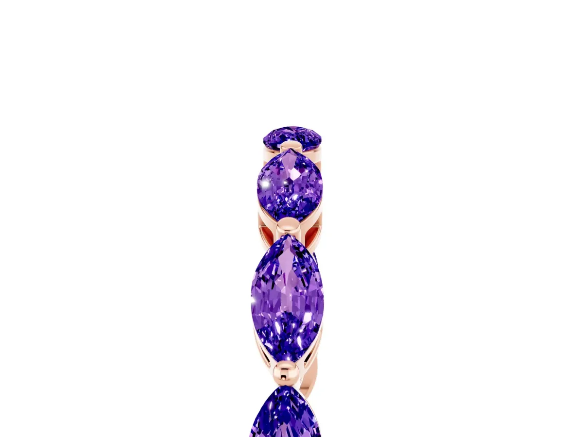 Marquise Tanzanite Eternity Band with U-Prong Setting Rose gold