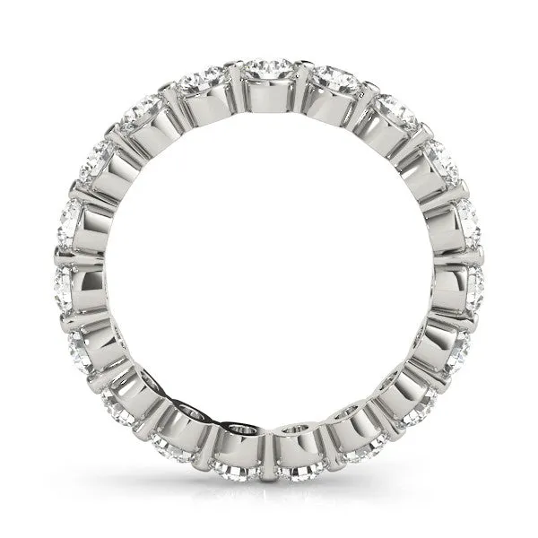Round Diamond Eternity Band with Scalloped Prong Setting Silver