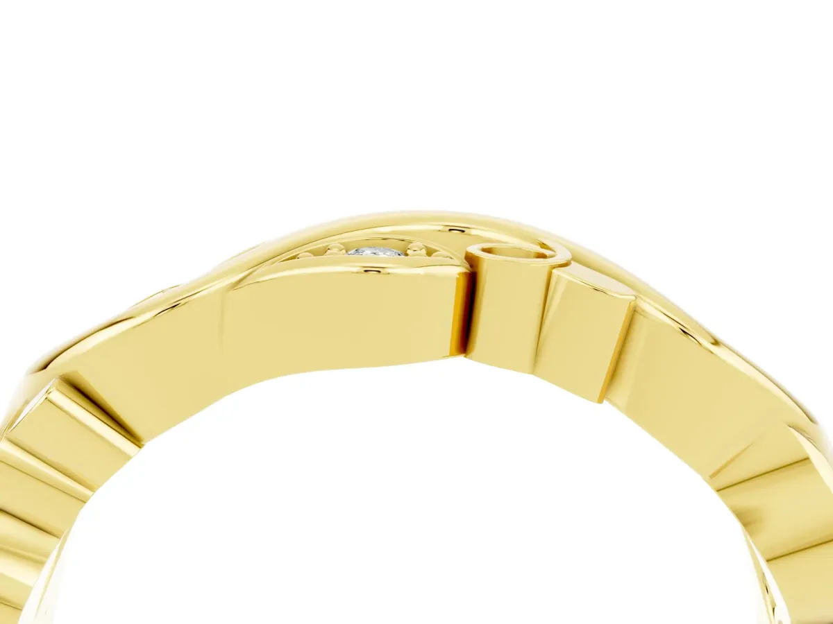 Marquise Moissanite Vine Eternity Band with Bezel Setting Yellow gold