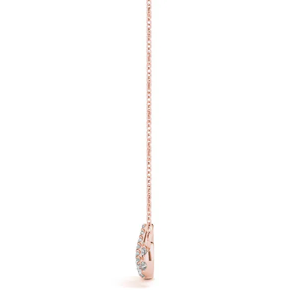 Pavé Round Diamond Infinity Pendant with Prong Setting Rose gold