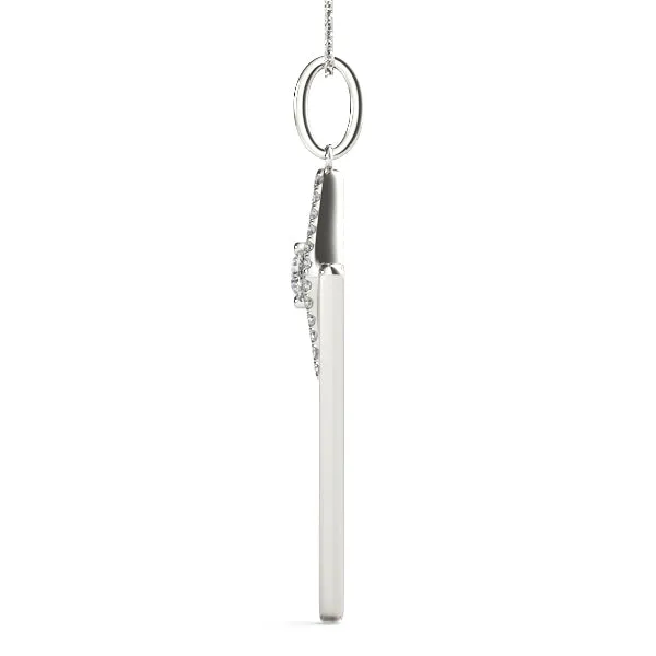 Diamond Marquise Halo Pendant with V-Prong Setting Silver