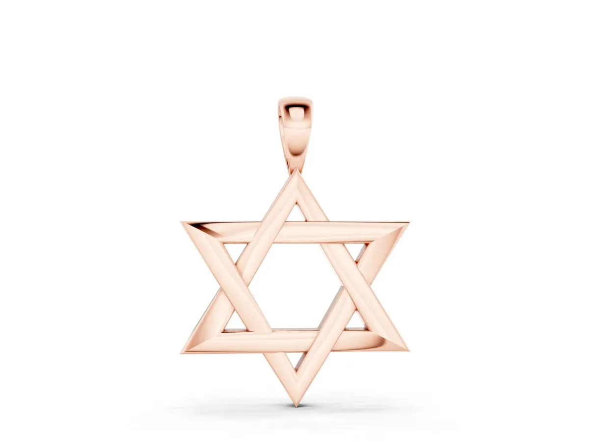 Silver Star of David Pendant Rose gold