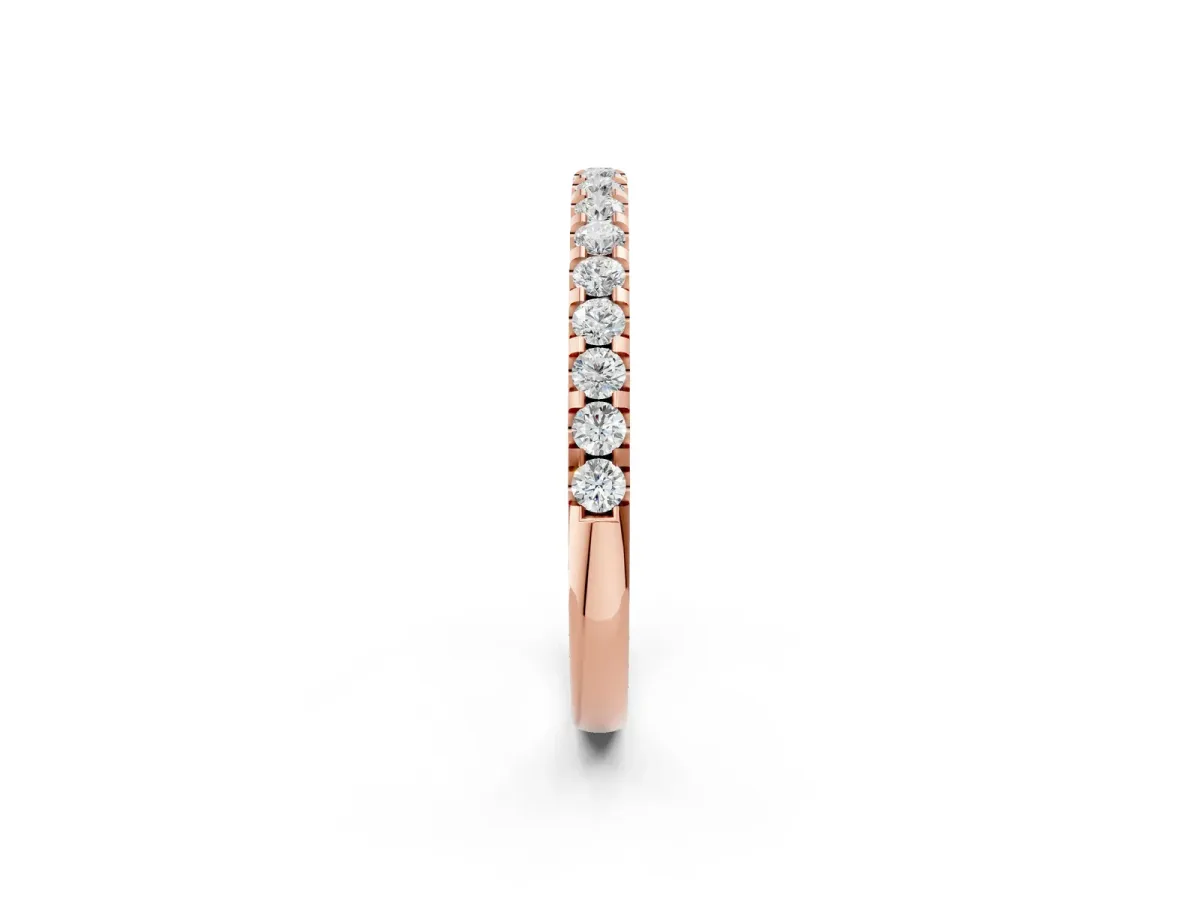 Round Diamond Pavé Eternity Band with Micro Prong Setting Rose gold