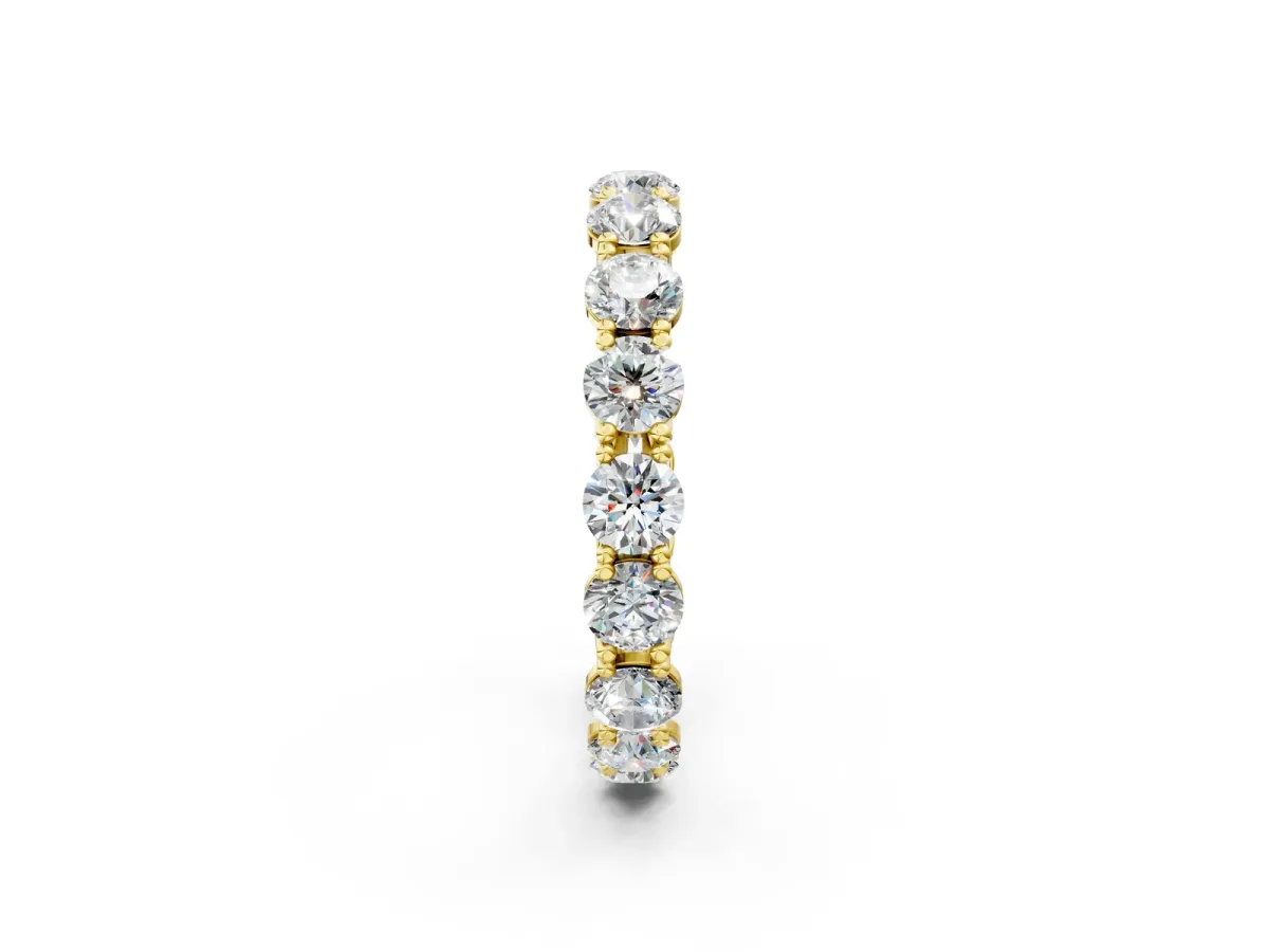 Round Diamond Woven Full Eternity Band Yellow gold