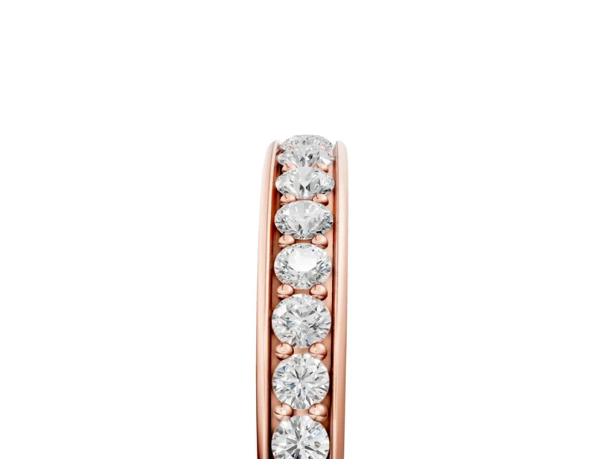 Pavé Round Diamond Eternity Band with Channel Setting Rose gold