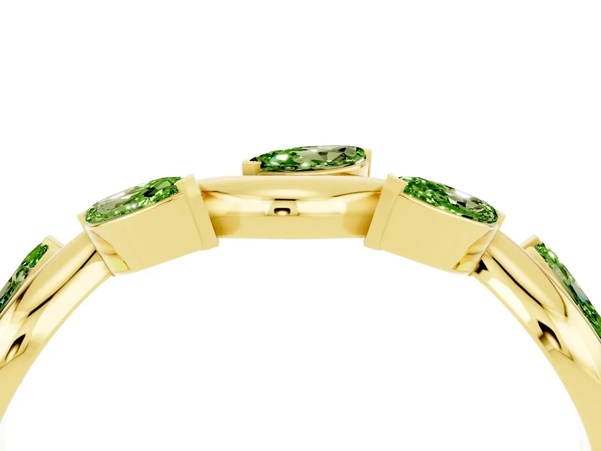 Marquise Peridot Twisted Band with Prong Setting Yellow gold