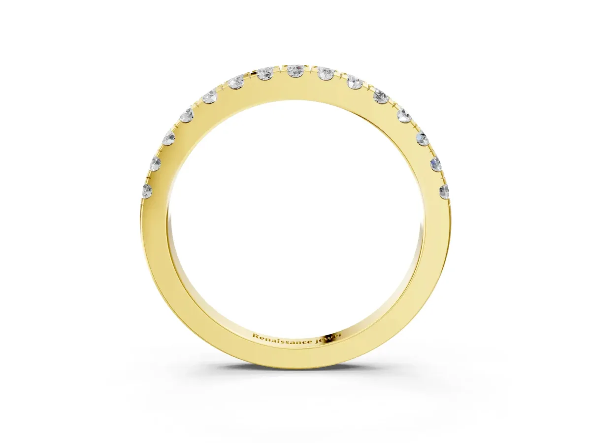 Round Diamond Eternity Band with Prong Setting Yellow gold