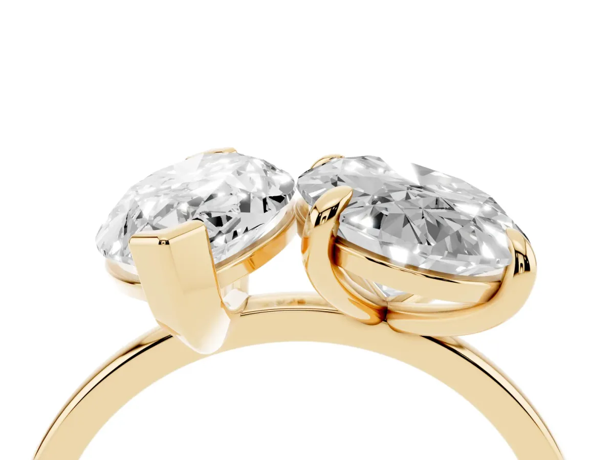 Oval and Marquise Toi Moi Ring with Prong Setting and Plain Band Yellow gold