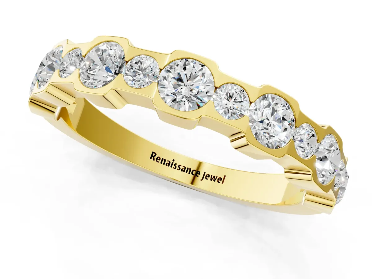 Round Diamond Promise Ring with Round Diamond Accents Yellow gold