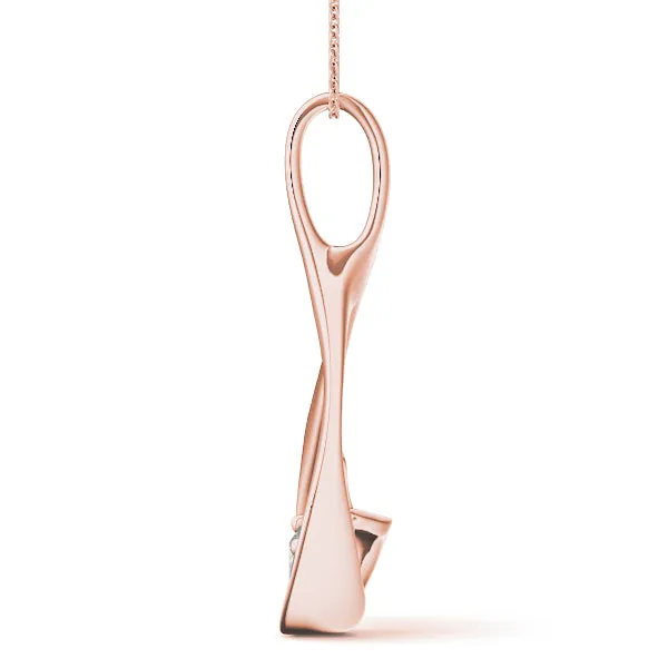 Round Solitaire Bezel Prong Pendant Rose gold