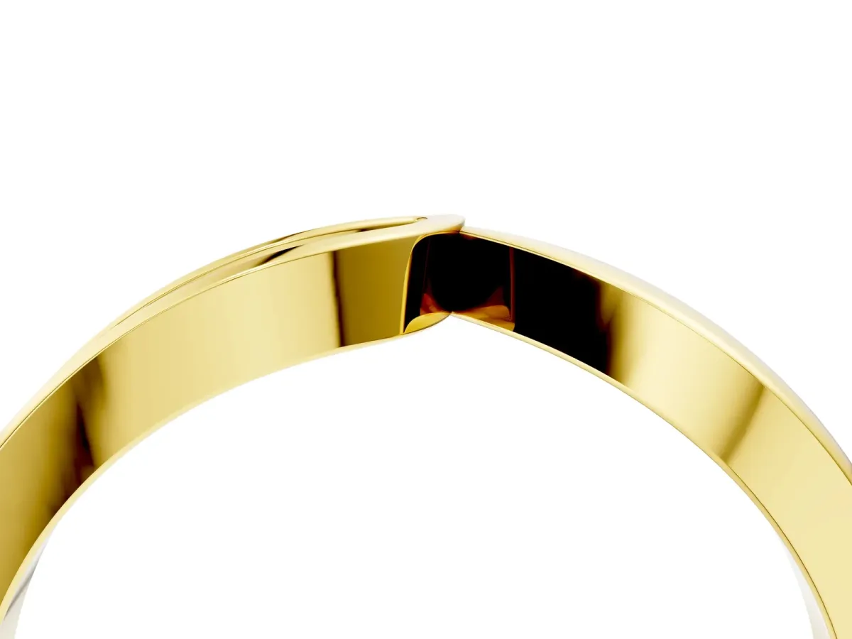Channel Set Round Diamond Contour Band Yellow gold