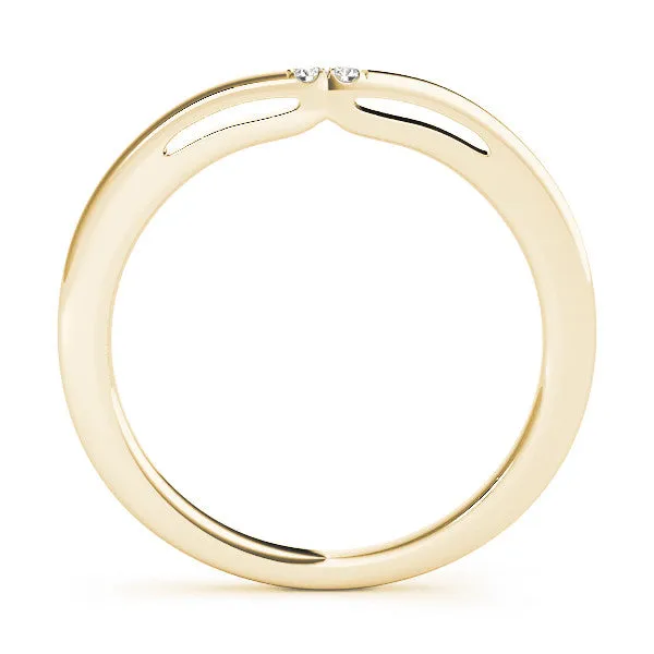 Round Diamond Bypass Solitaire Band with Bezel Setting Yellow gold