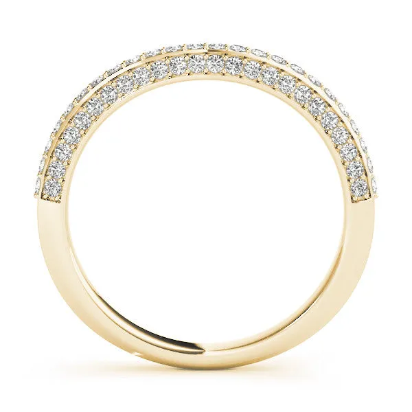 Double Row Round Diamond Pavé Curved Band Yellow gold