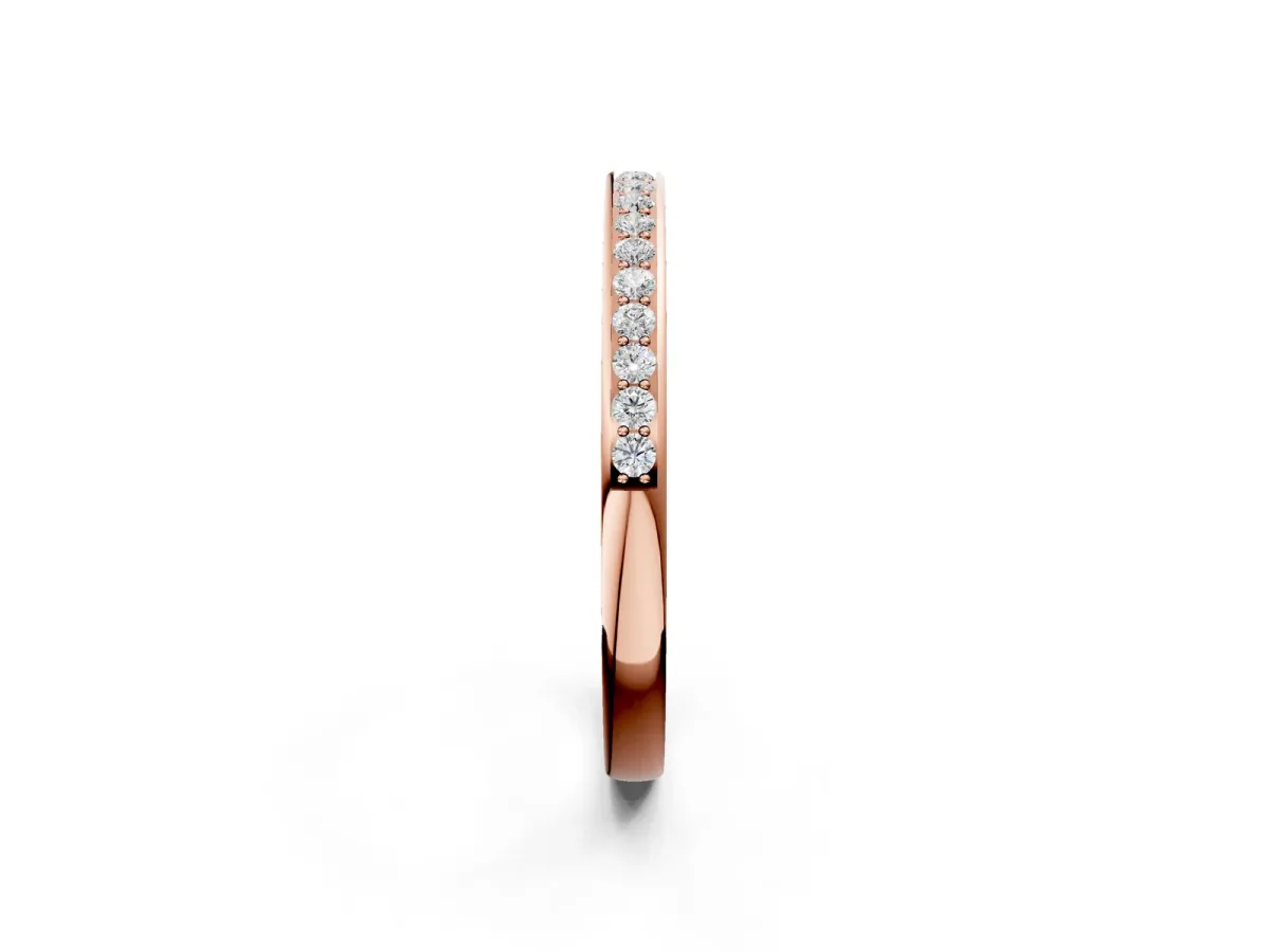 Round Diamond Pavé Set Half-Eternity Band Rose gold