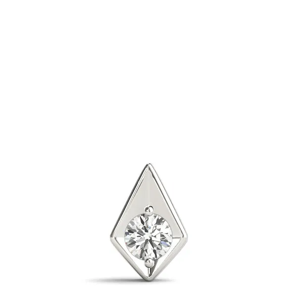 Round Diamond Rhombus Bezel Pendant White gold