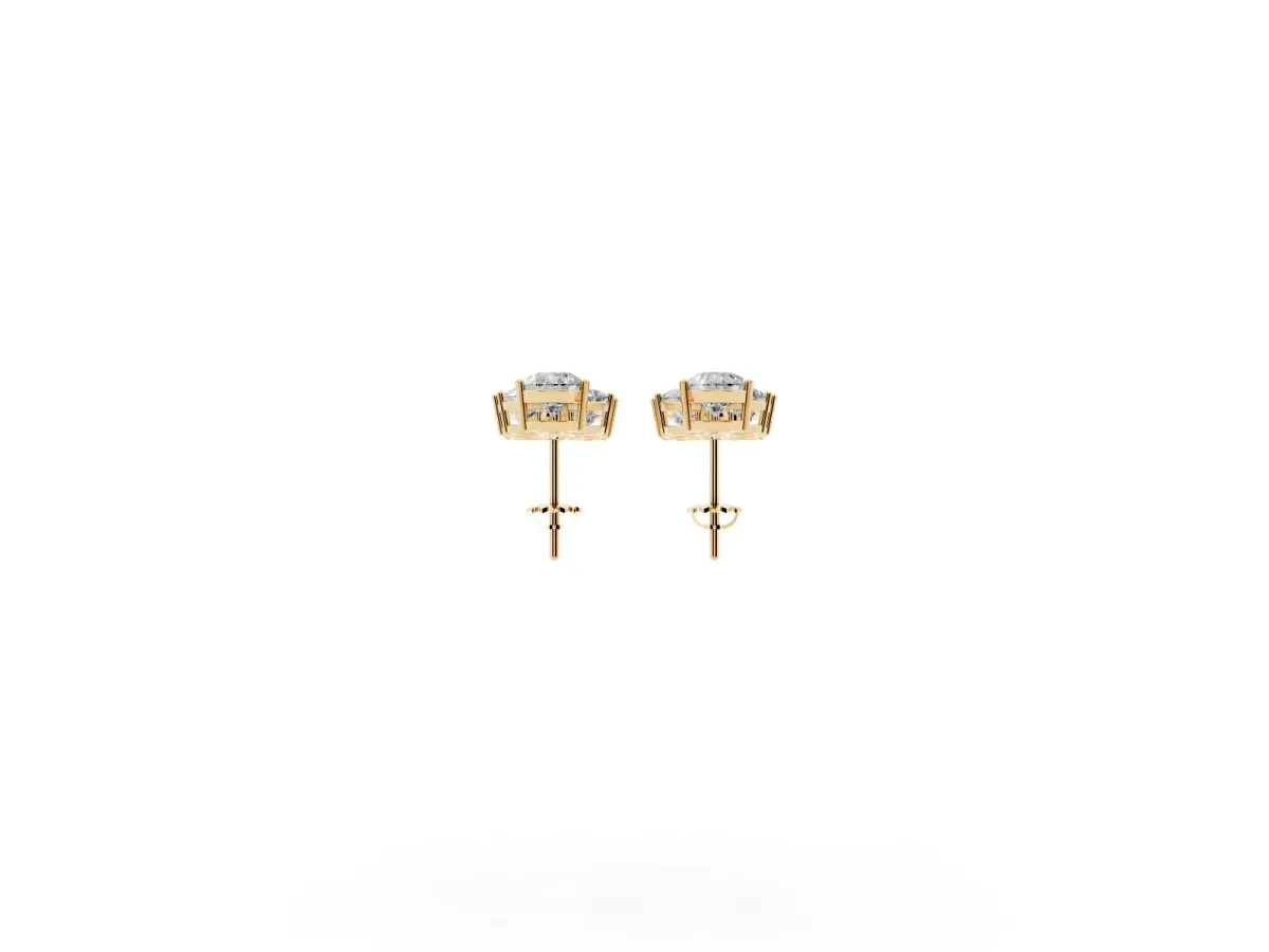 Pear Diamond Cascading Leaf Drop Earrings Yellow gold