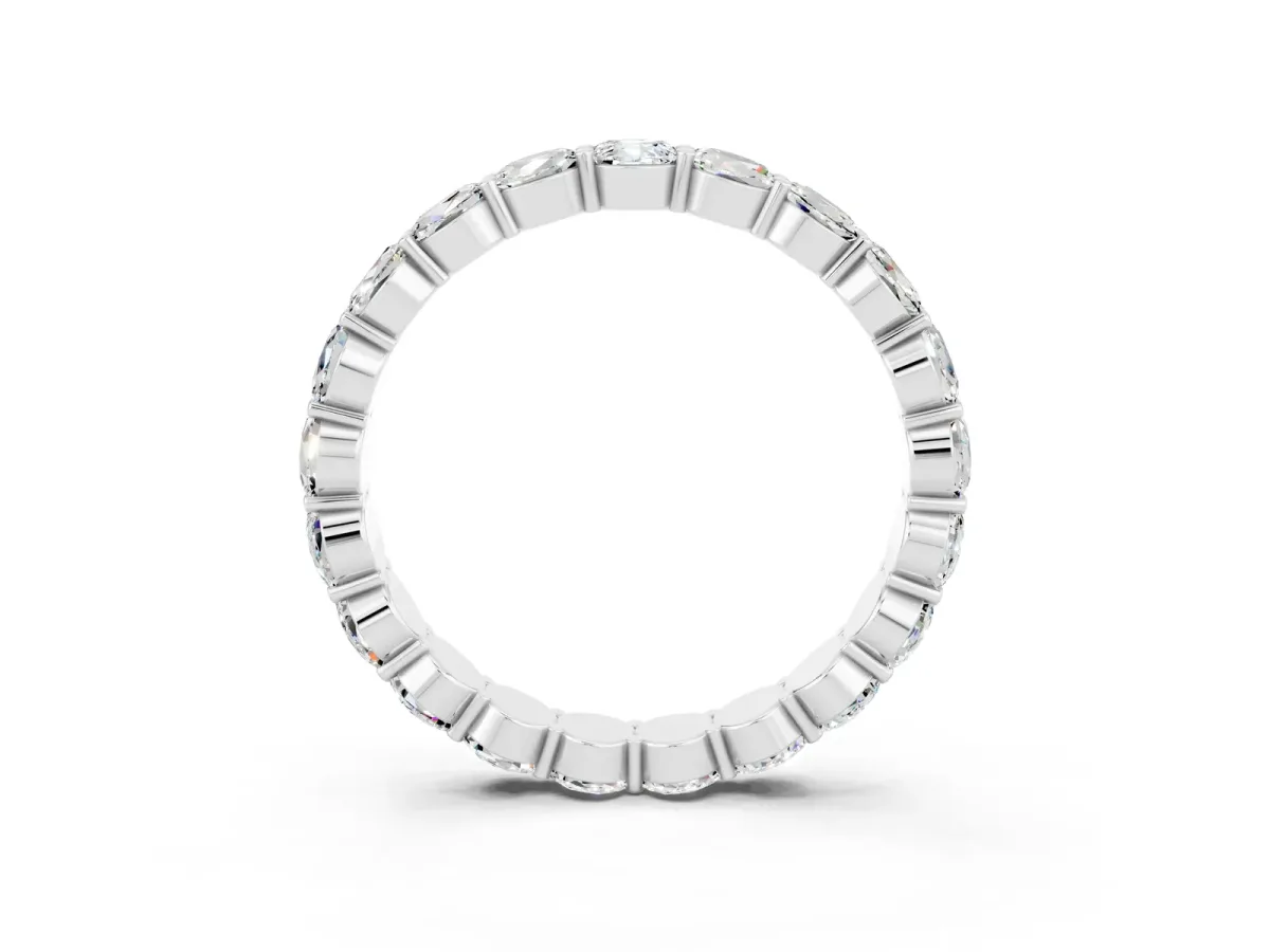 Round Moissanite Eternity Band with U-Prong Setting White gold