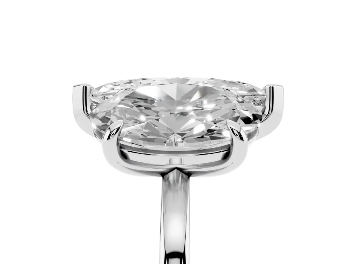 Oval and Marquise Toi Moi Ring with Prong Setting and Plain Band Silver