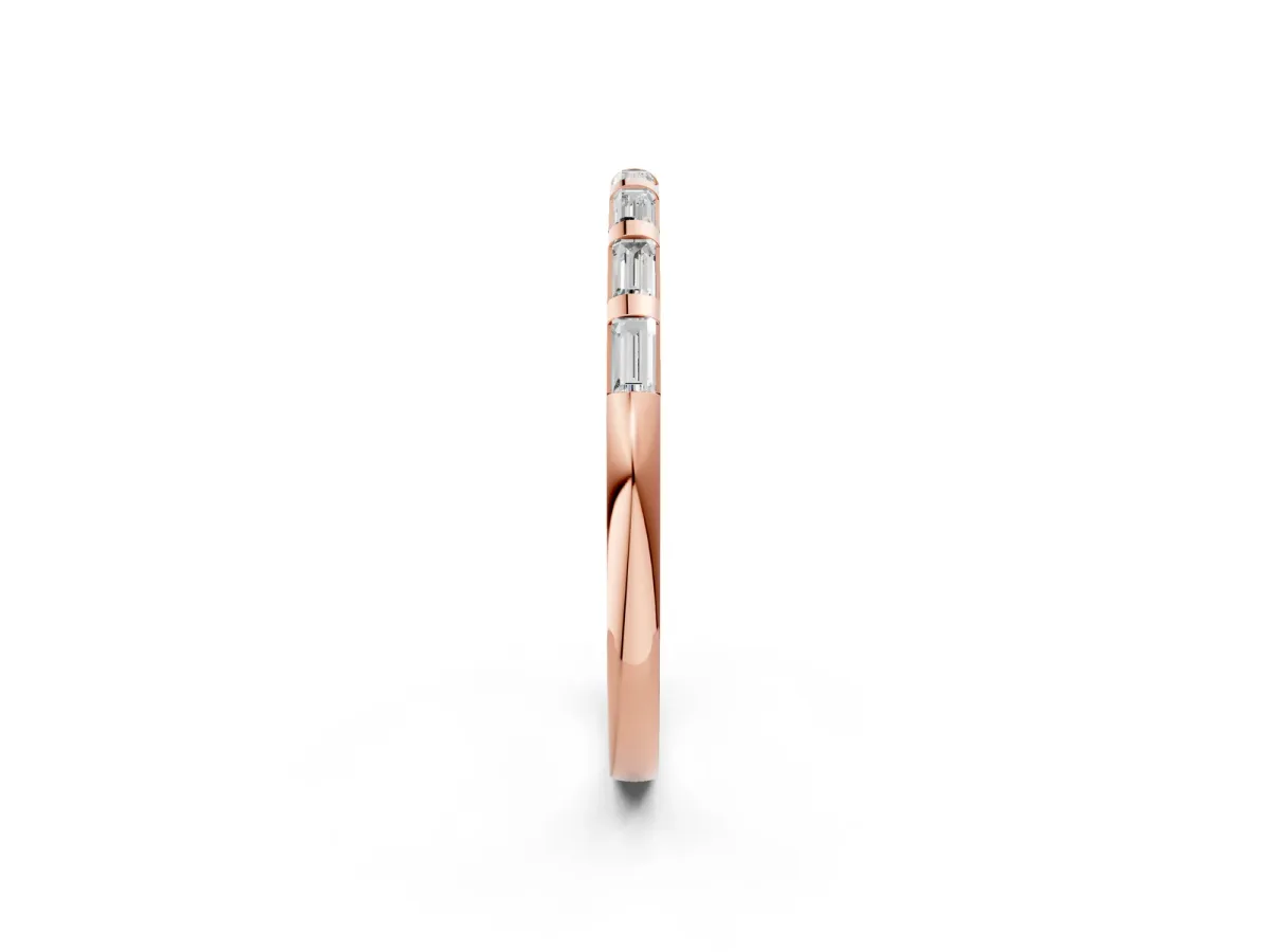 Channel Set Baguette Diamond Eternity Band Rose gold