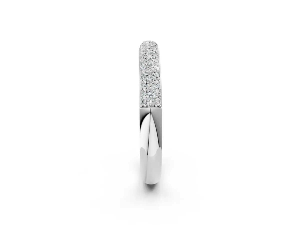 Pavé Round Diamond White Gold Eternity Band Platinum