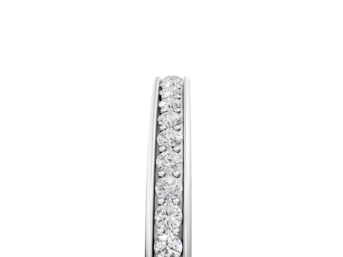 Round Diamond Pavé Set Eternity Band with Channel Setting Silver