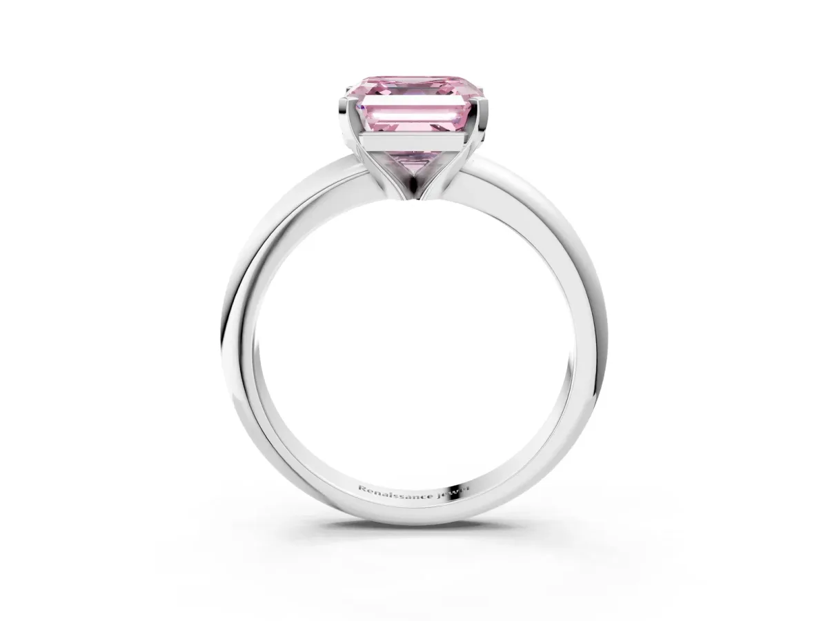 Princess Diamond Channel Set Mens Ring Rose gold