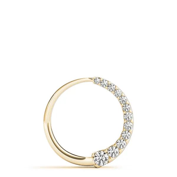 Pavé Round Diamond Half-Hoop Pendant Yellow gold