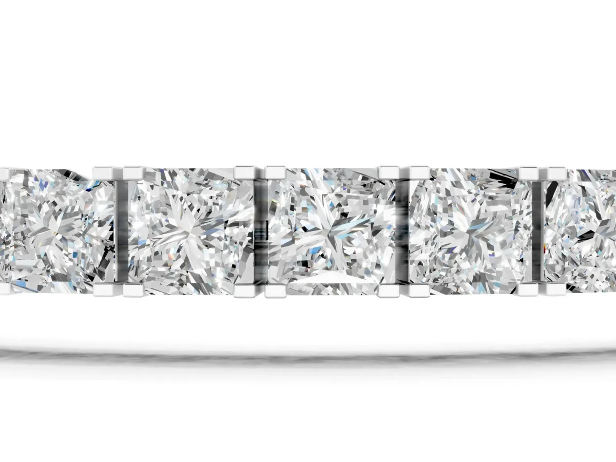 Princess Cut Diamond Tennis Bracelet with Channel Setting Silver