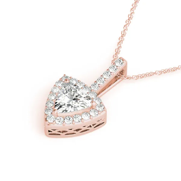 Halo Trillion Prong Pendant Rose gold