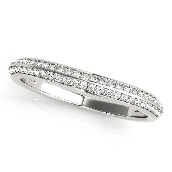 Double Row Round Diamond Pavé Eternity Band Platinum