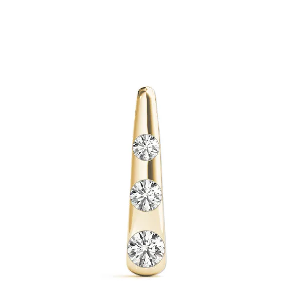 Bezel Set Round Diamond Tapered Bar Pendant Yellow gold