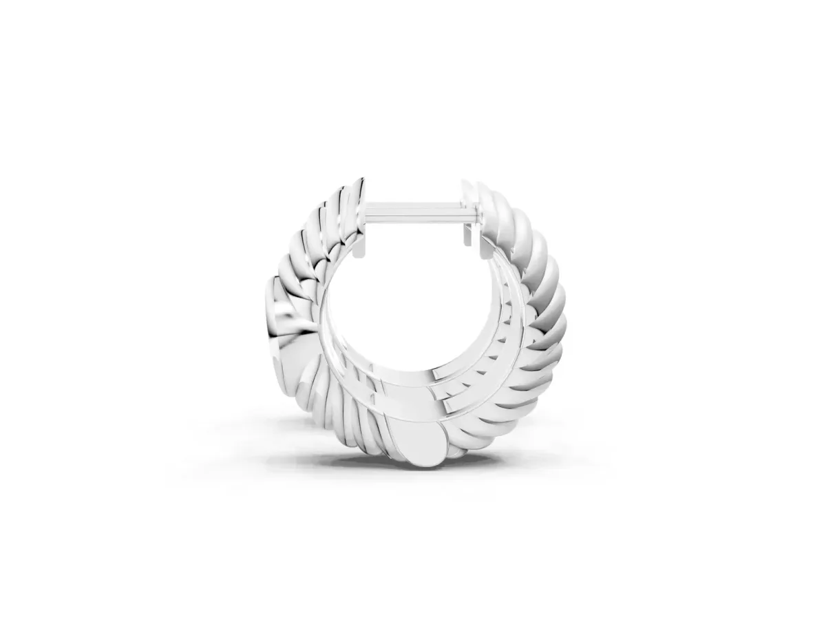 Oval Diamond Vera Hoop Earrings Silver