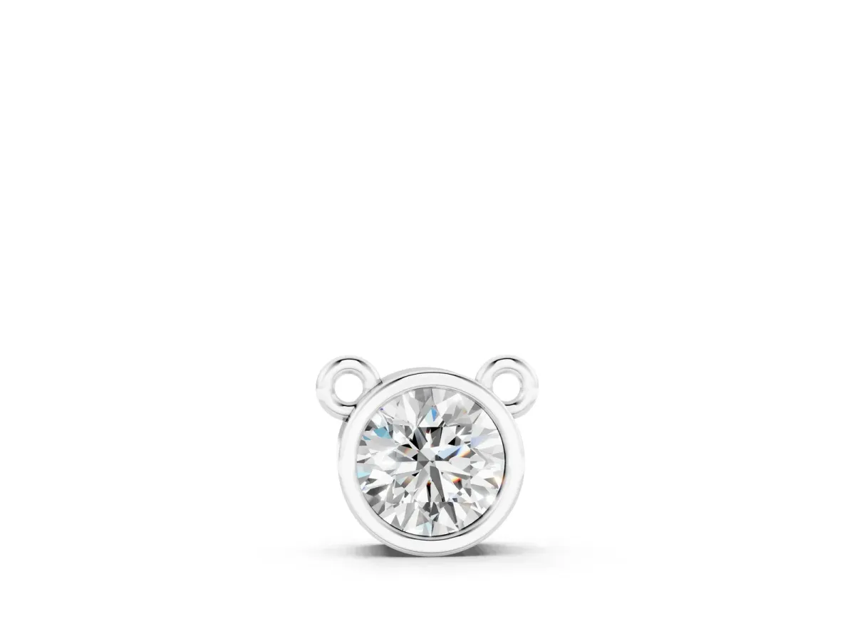 Bezel Round Solitaire Pendant White gold