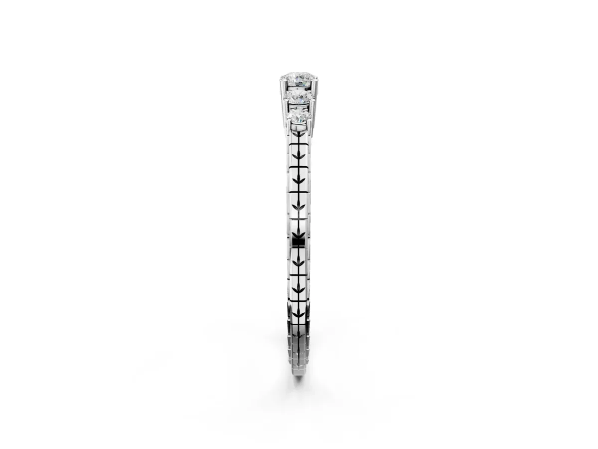 Five-Stone Round Cut Diamond Prong Set Eternity Band White gold