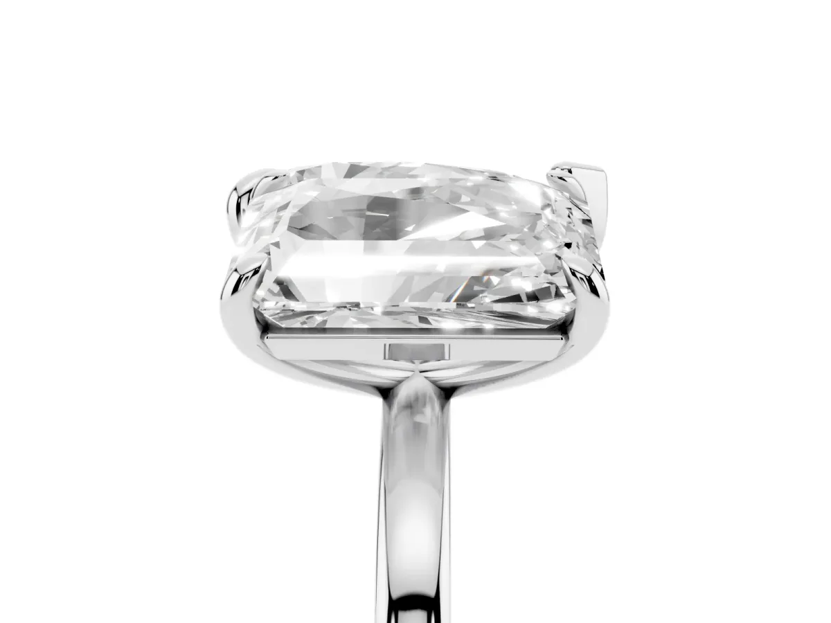 Pear and Radiant Toi Moi Ring with Prong Setting and Plain Band Silver
