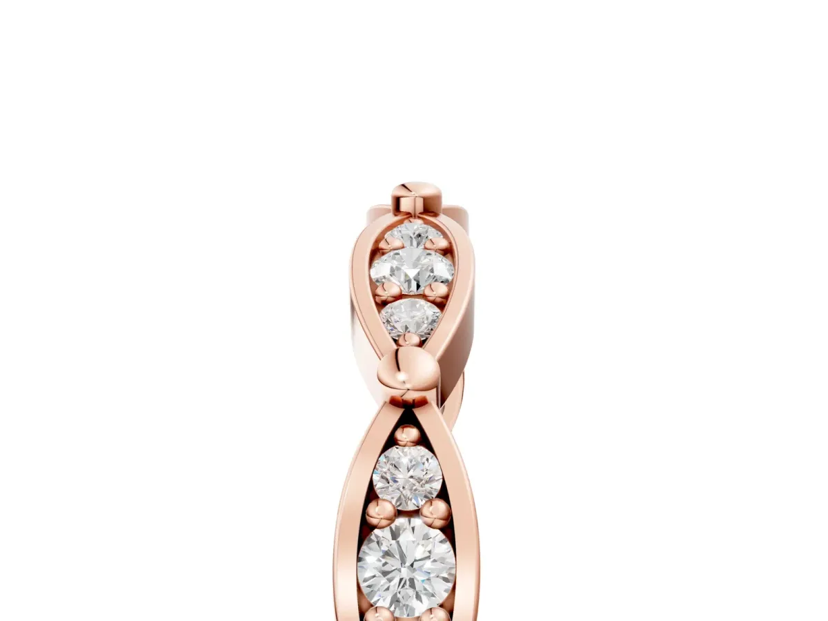 Marquise Diamond Pavé Eternity Band with Bezel Setting Rose gold