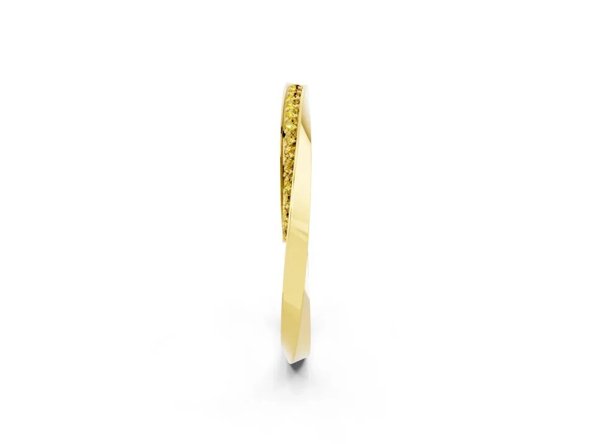 Pavé Round Yellow Sapphire Twist Band Yellow gold