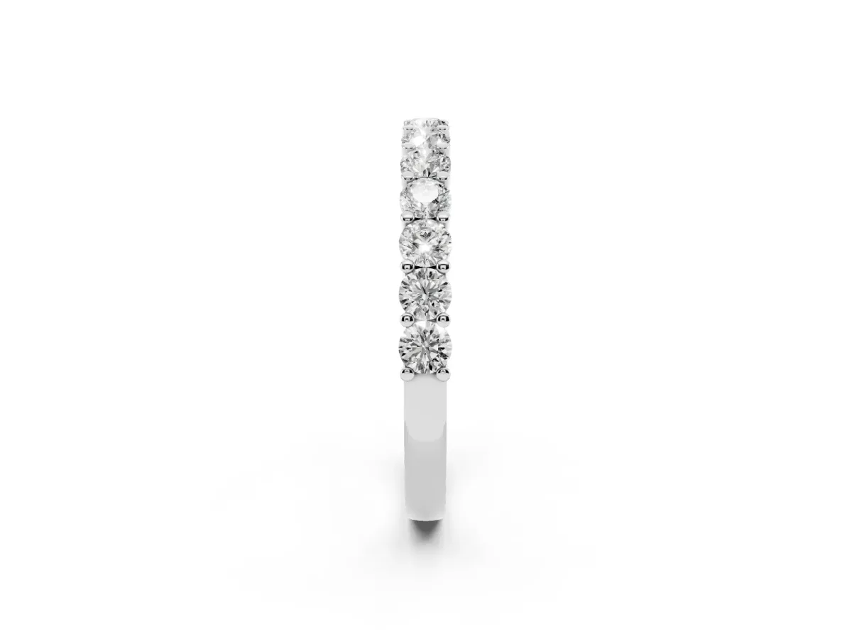 Alternating Round Diamond Promise Ring with Round Diamond Accents Silver
