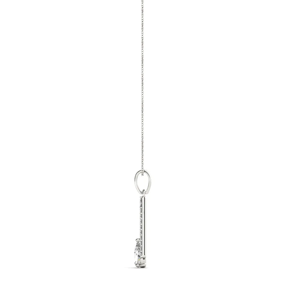 Pavé Marquise Prong Pendant Silver